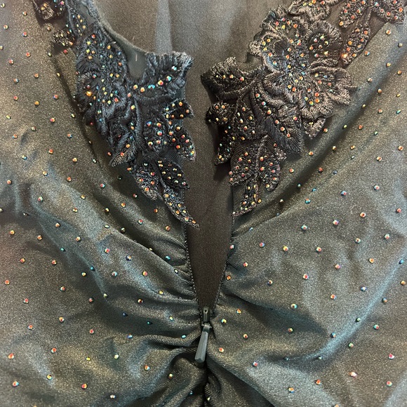 Hellymoon Dark Green Mermaid Spaghetti Strap Long Prom Dress w/ Appliqués Size 2 - Picture 12 of 16